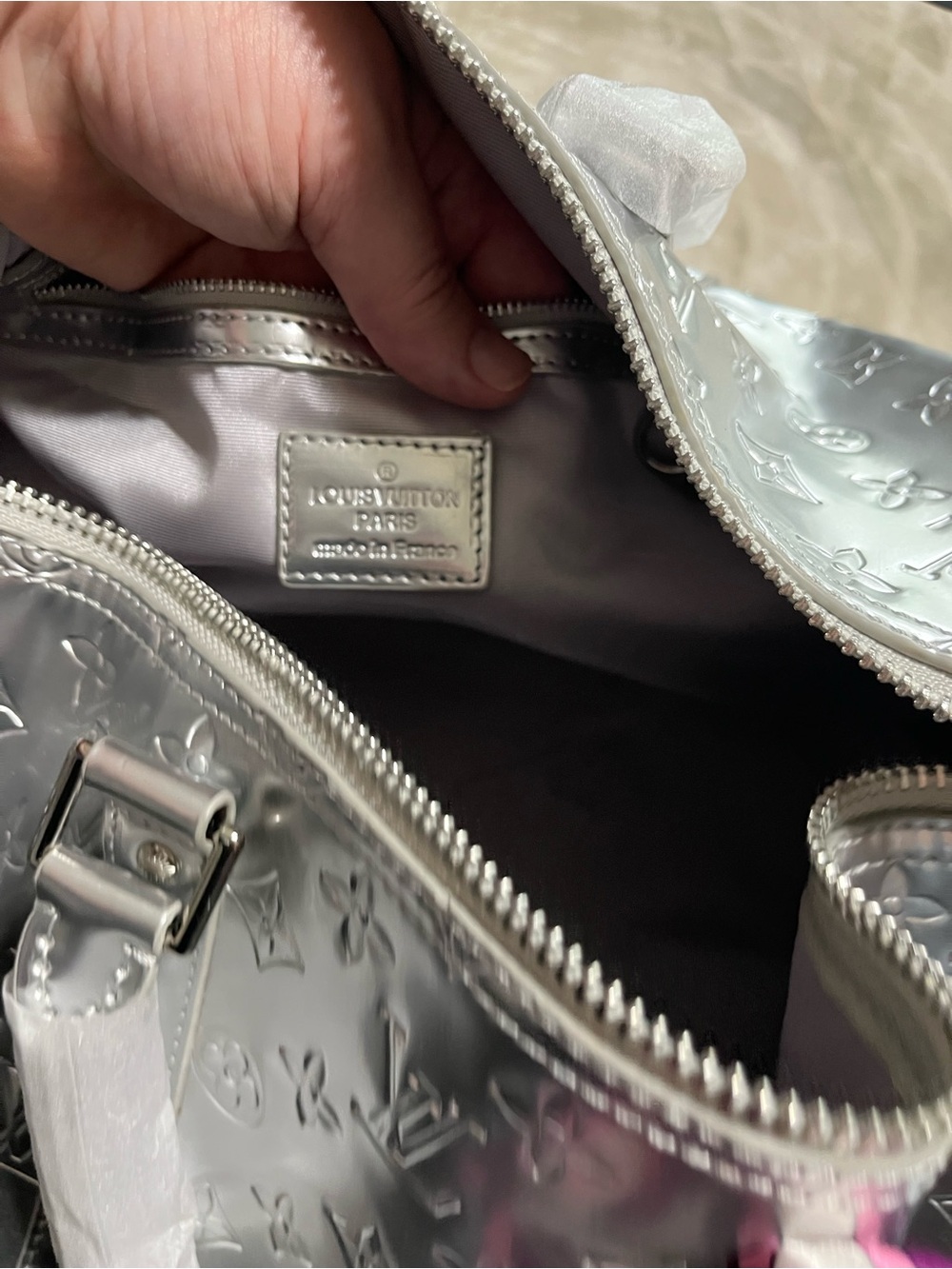 Louis Vuitton Silver Monogram Speedy with Multicolor Scarf Accent - Picture 12 of 16